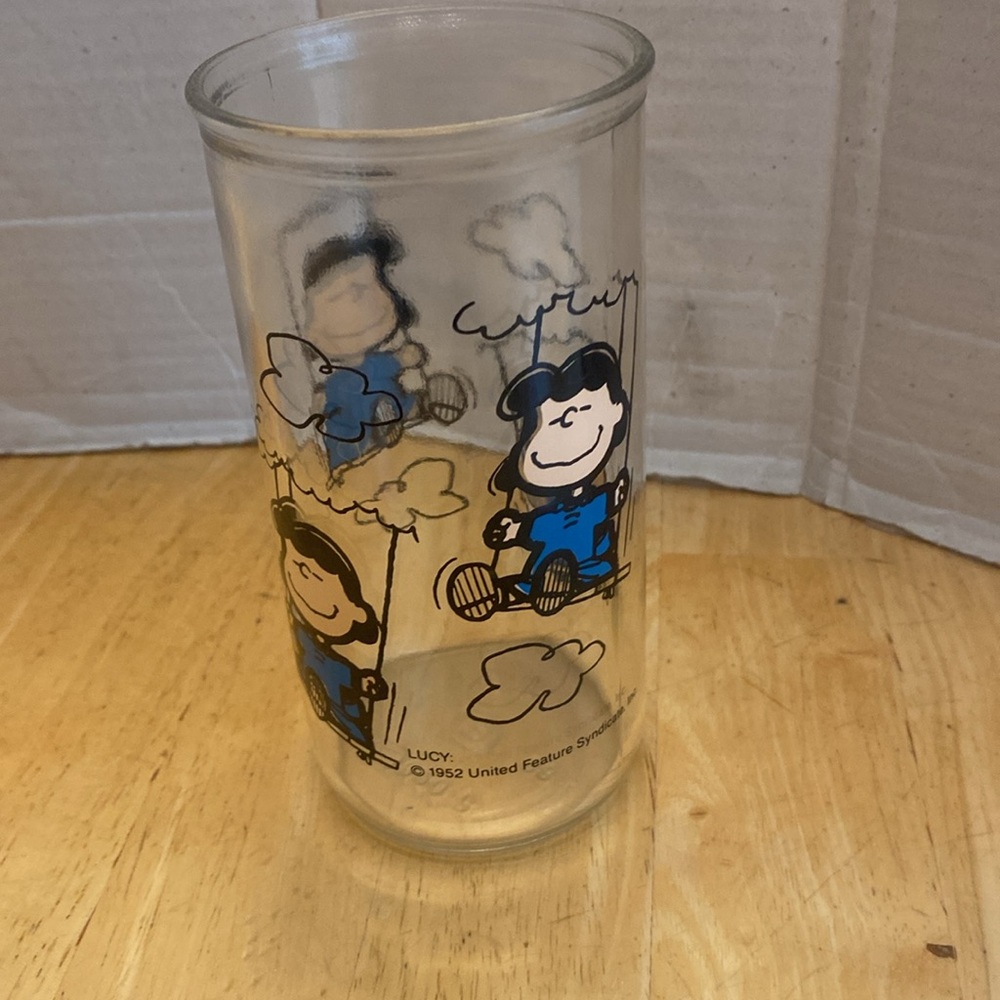 Peanuts Character Lucy Glass Tumbler Vintage